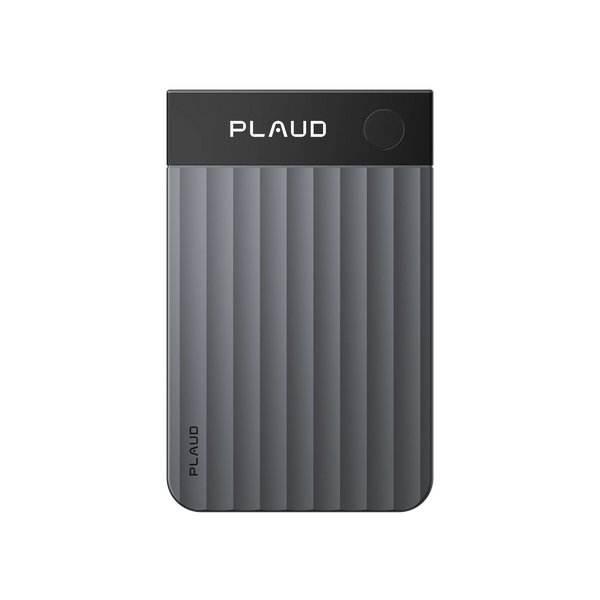 Plaud Note Pro AI voice recorder device in stylish gray for recording meetings, phone calls and transcribing conversations