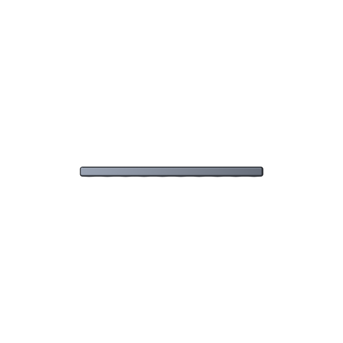 A side view of a slim, black Plaud AI voice recorder showing its thin profile.